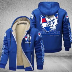 Auspiritmerch Western Bulldogs Hooded Fleece Thermal Cotton Jacket Gift For Fans