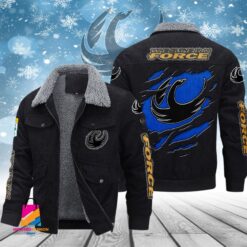 Auspiritmerch Western Force Style Fleece Thermal Cotton Jacket
