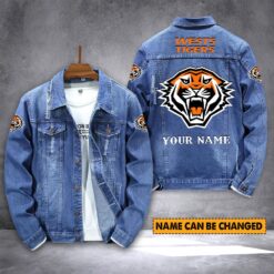 Auspiritmerch Wests Tigers Personalized Denim Jacket Gift For Fans
