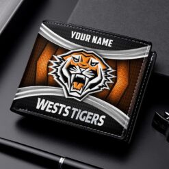 Auspiritmerch Wests Tigers Personalized Leather Wallet Gift For Fans
