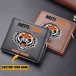 Auspiritmerch Wests Tigers Personalized Zipper Folded Wallet For Fans