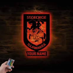Auspiritmerch St. George Illawarra Dragons Wall Art LED Gifts For Fans