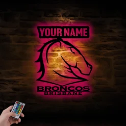 Auspiritmerch Brisbane Broncos Wall Art LED Gifts For Fans