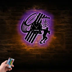 Auspiritmerch Fremantle Dockers Vinyl Clock With Led For Home Gifts For Fans