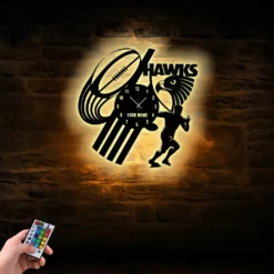 Auspiritmerch Hawthorn Hawks Vinyl Clock With Led For Home Gifts For Fans