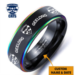 Auspiritmerch Geelong Cats Personalized Engraved Ring Gift For Fans
