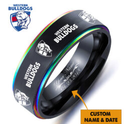 Auspiritmerch Western Bulldogs Personalized Engraved Ring Gift For Fans