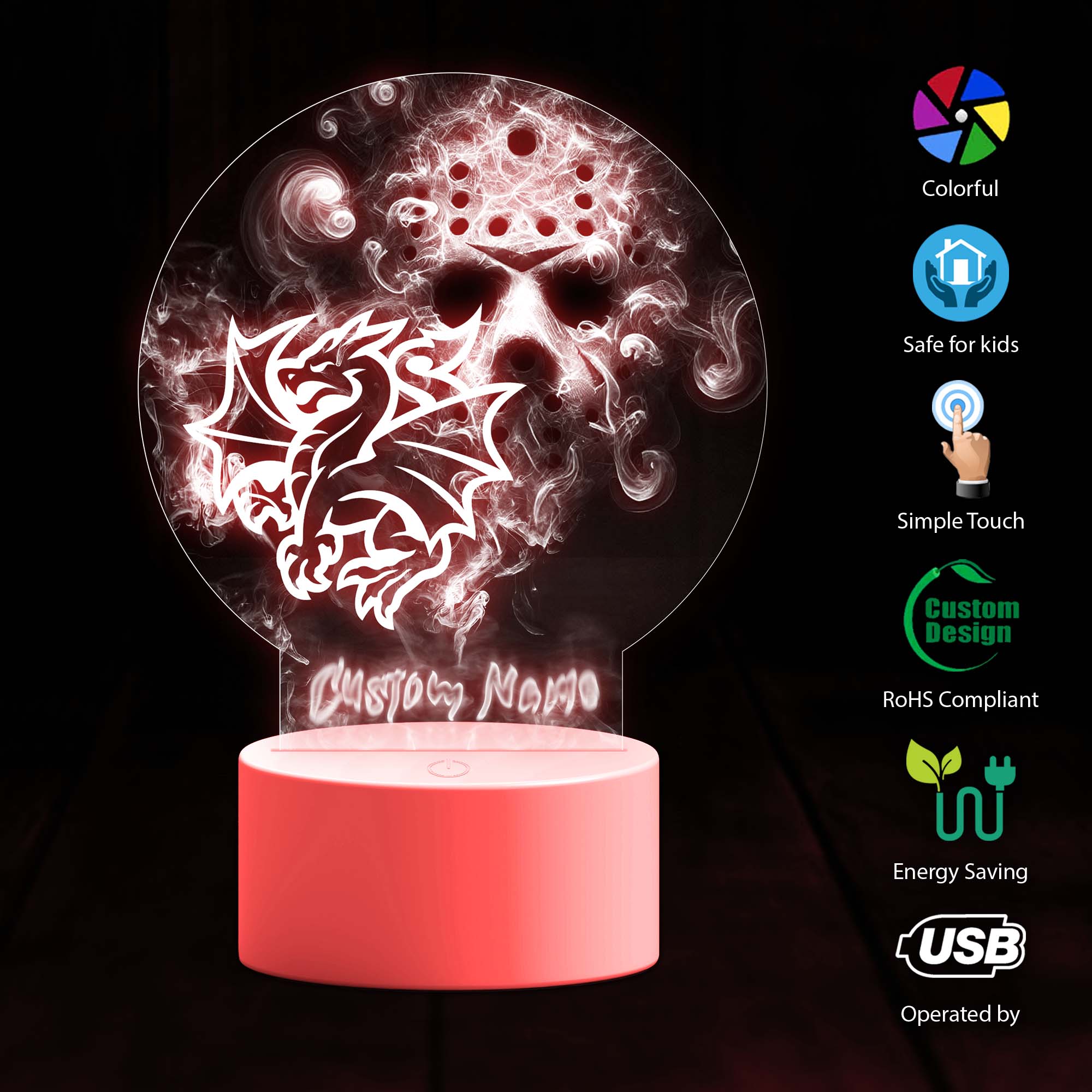 Auspiritmerch St. George Illawarra Dragons x Friday The 13th x Halloween Personalized 3D Led Light Gift For Fans