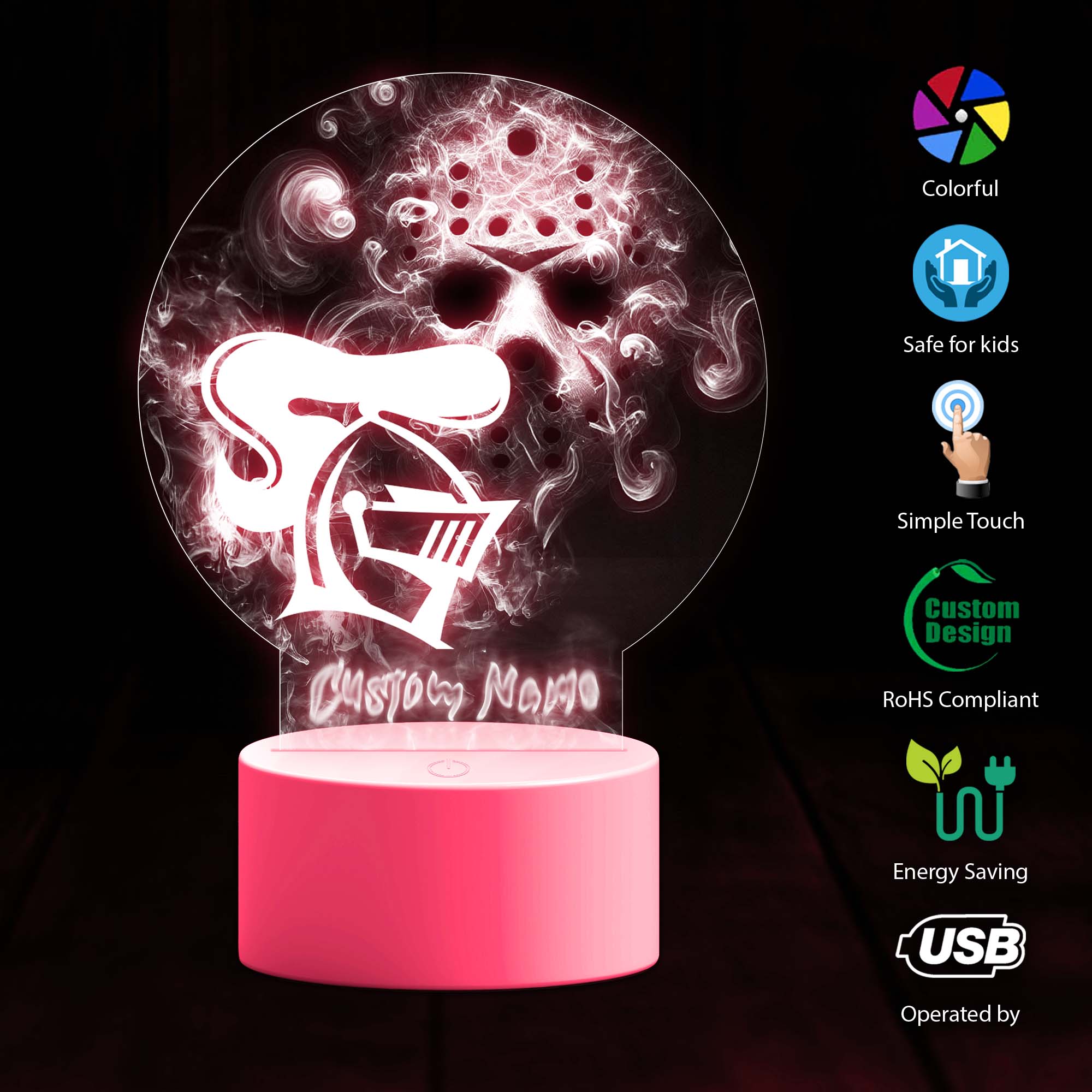 Auspiritmerch Newcastle Knights x Friday The 13th x Halloween Personalized 3D Led Light Gift For Fans
