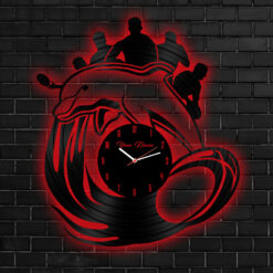 Auspiritmerch Dolphins Vinyl Clock With Led For Home Gifts For Fans