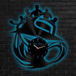 Auspiritmerch Cronulla-Sutherland Sharks Vinyl Clock With Led For Home Gifts For Fans