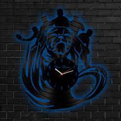 Auspiritmerch Canterbury-Bankstown Bulldogs Vinyl Clock With Led For Home Gifts For Fans