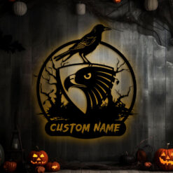 Auspiritmerch Hawthorn Hawks x Halloween Personalized Wall Art LED Gifts For Fans