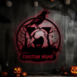 Auspiritmerch Sydney Swans x Halloween Personalized Wall Art LED Gifts For Fans