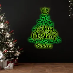 Auspiritmerch Canberra Raiders x Christmas Tree Wall Art LED Gifts For Fans