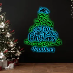 Auspiritmerch Penrith Panthers x Christmas Tree Wall Art LED Gifts For Fans