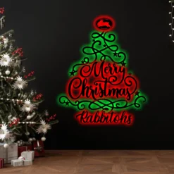 Auspiritmerch South Sydney Rabbitohs x Christmas Tree Wall Art LED Gifts For Fans