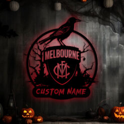 Auspiritmerch Melbourne Demons x Halloween Personalized Wall Art LED Gifts For Fans