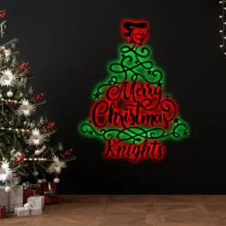 Auspiritmerch Newcastle Knights x Christmas Tree Wall Art LED Gifts For Fans