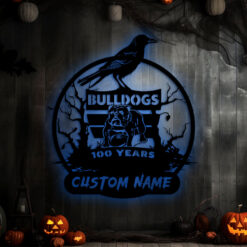 Auspiritmerch Western Bulldogs x Halloween Personalized Wall Art LED Gifts For Fans