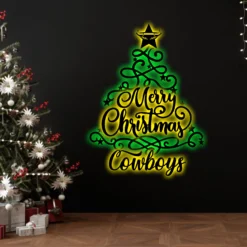Auspiritmerch North Queensland Cowboys x Christmas Tree Wall Art LED Gifts For Fans
