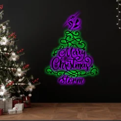 Auspiritmerch Melbourne Storm x Christmas Tree Wall Art LED Gifts For Fans