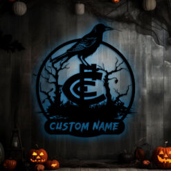 Auspiritmerch Carlton Blues x Halloween Personalized Wall Art LED Gifts For Fans