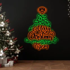 Auspiritmerch Wests Tigers x Christmas Tree Wall Art LED Gifts For Fans