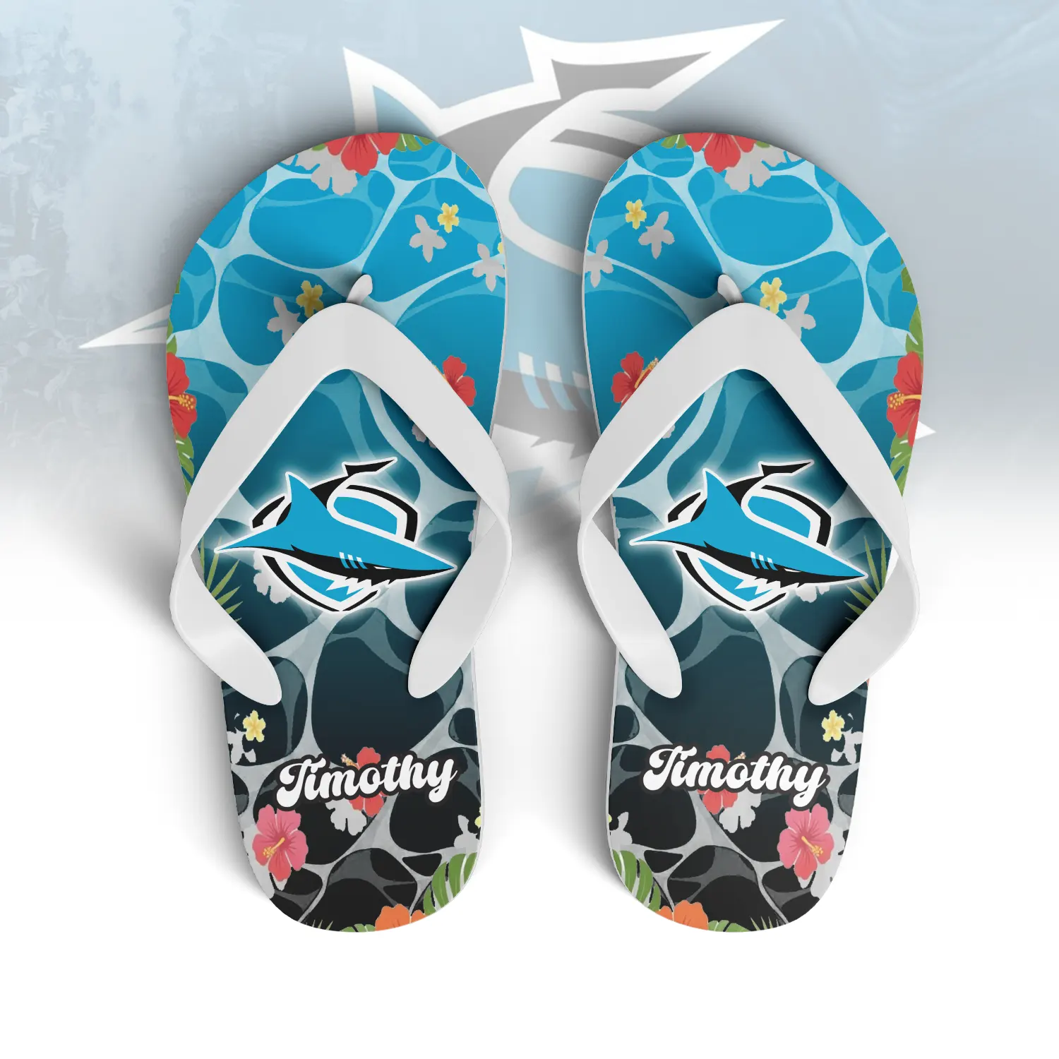 Auspiritmerch Cronulla-Sutherland Sharks Personalized Flip Flops Gift For Fans