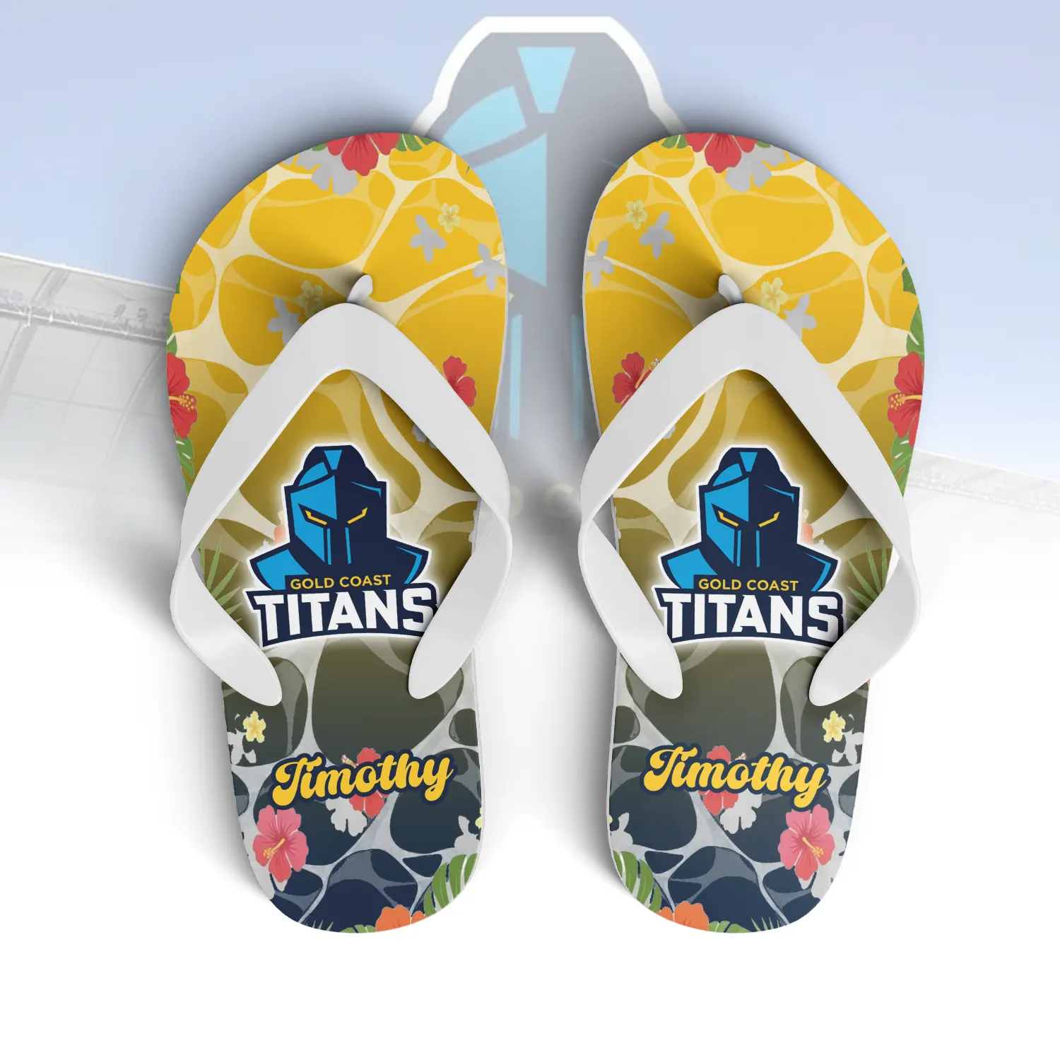 Auspiritmerch Gold Coast Titans Personalized Flip Flops Gift For Fans