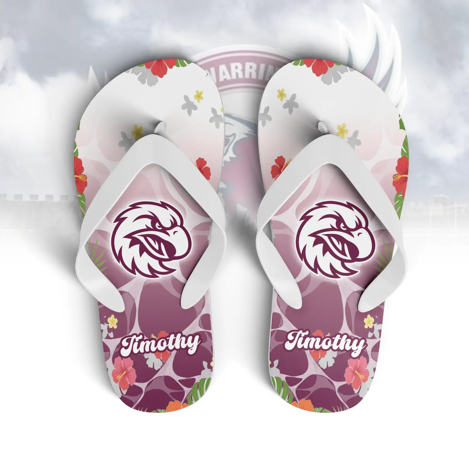 Auspiritmerch Manly Warringah Sea Eagles Personalized Flip Flops Gift For Fans