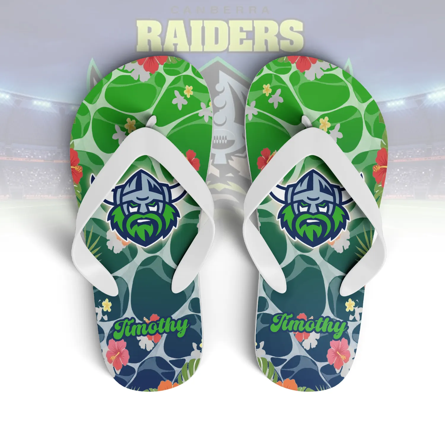 Auspiritmerch Canberra Raiders Personalized Flip Flops Gift For Fans