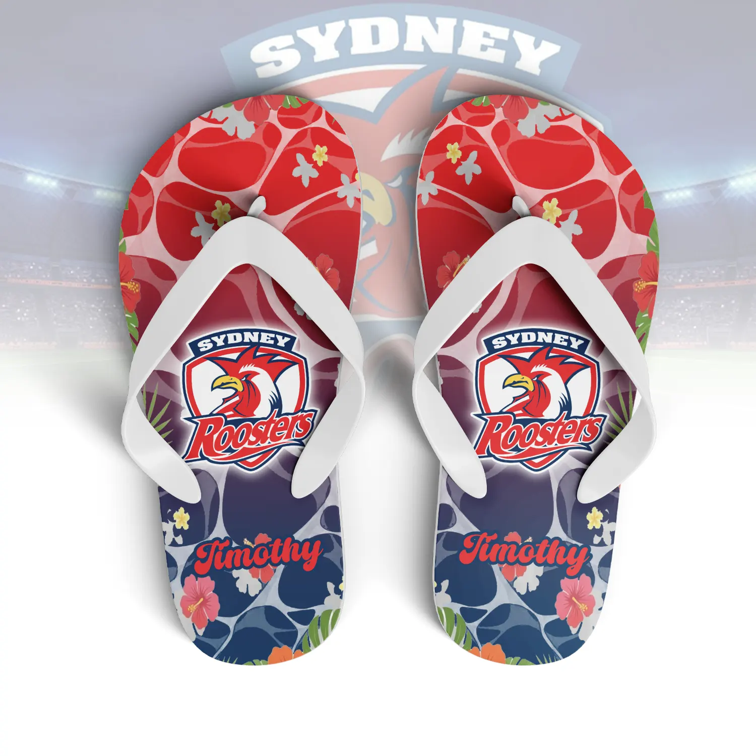 Auspiritmerch Sydney Roosters Personalized Flip Flops Gift For Fans
