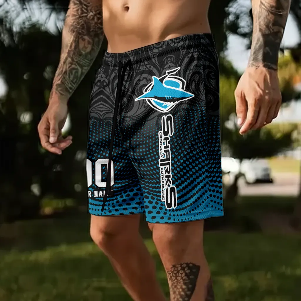 Auspiritmerch Cronulla-Sutherland Sharks Personalized Short Pants Gift For Fans