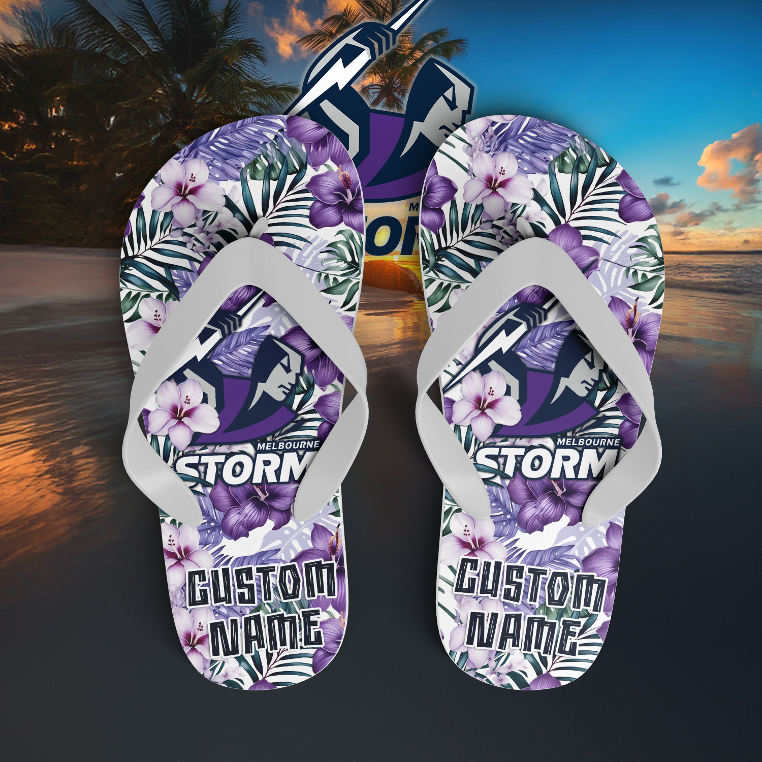 Auspiritmerch Melbourne Storm Personalized Flip Flops Gift For Fans