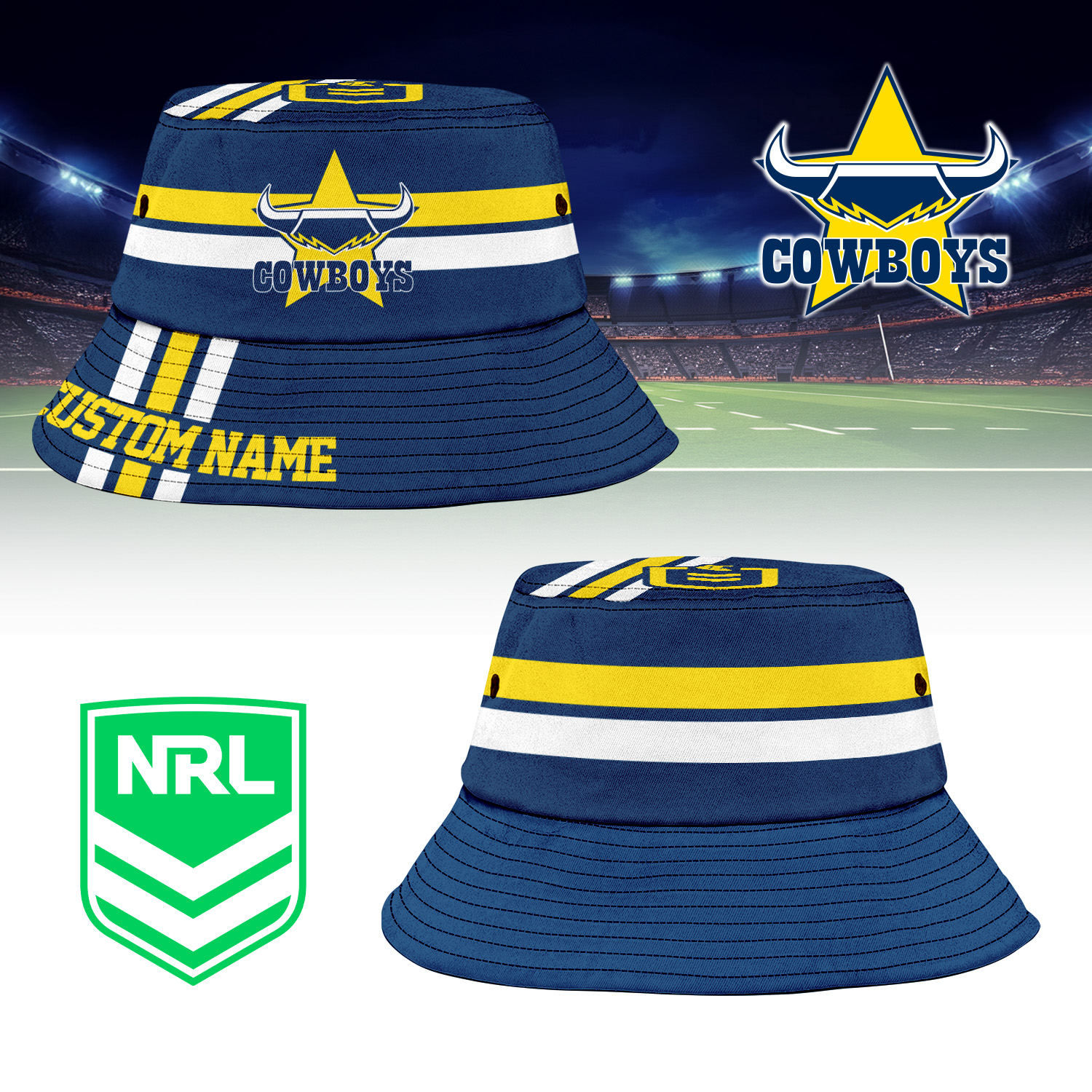 Auspiritmerch North Queensland Cowboys Sports Personalized Bucket Hat Gift For Fans