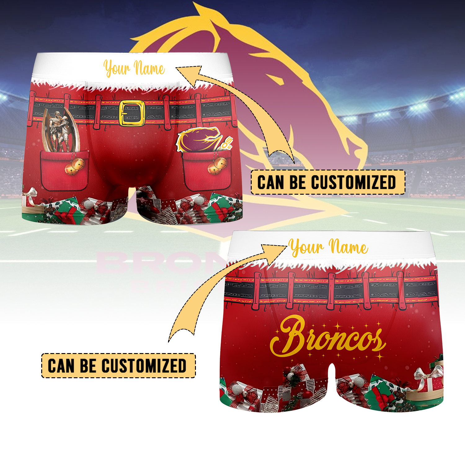 Auspiritmerch Brisbane Broncos Personalized Boxer Briefs Men’s Underwear Gift For Fans