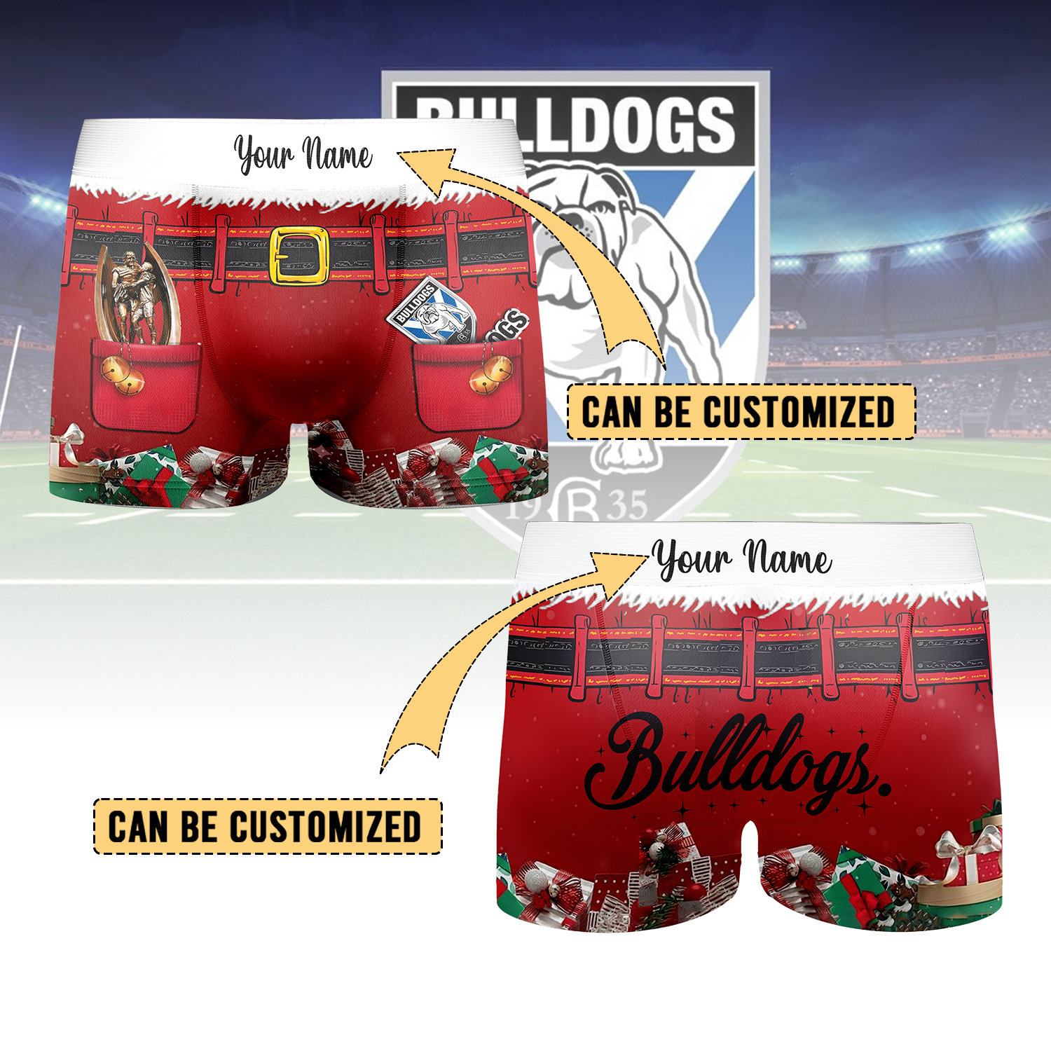 Auspiritmerch Canterbury-Bankstown Bulldogs Personalized Boxer Briefs Men’s Underwear Gift For Fans