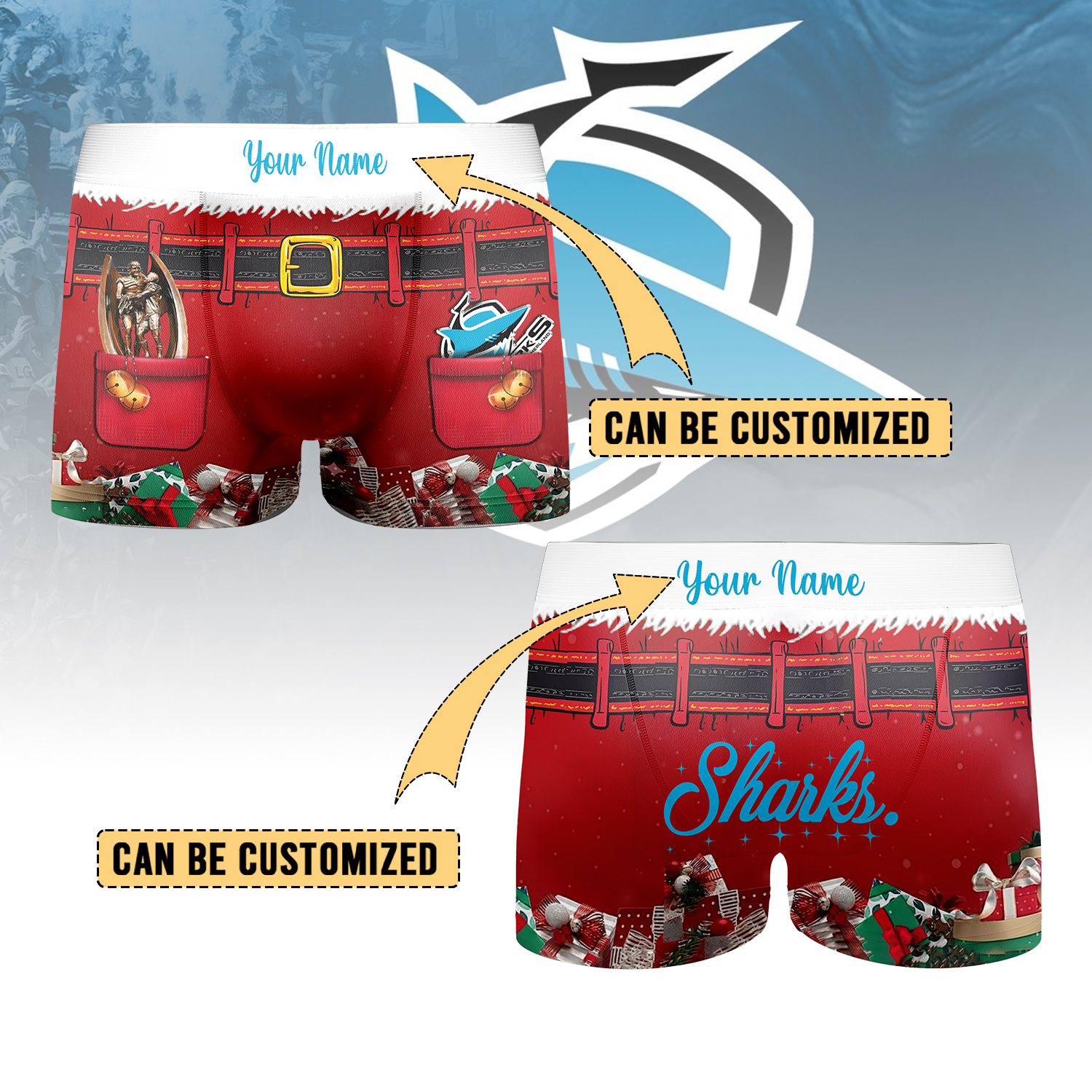 Auspiritmerch Cronulla-Sutherland Sharks Personalized Boxer Briefs Men’s Underwear Gift For Fans