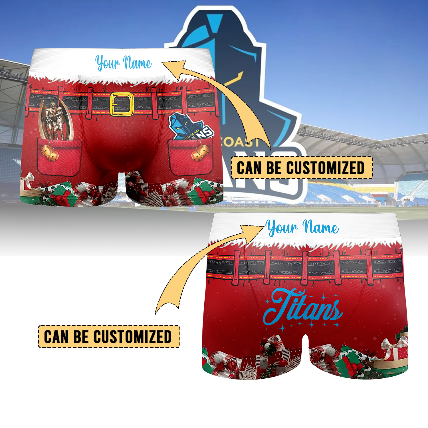 Auspiritmerch Gold Coast Titans Personalized Boxer Briefs Men’s Underwear Gift For Fans