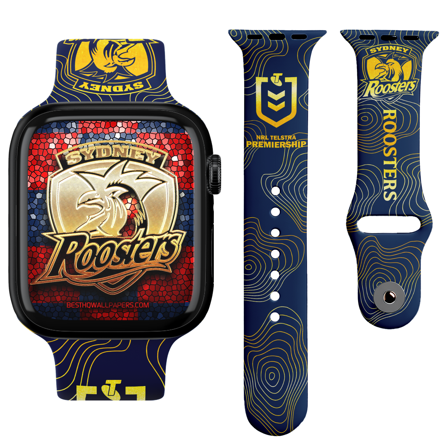 Auspiritmerch Sydney Roosters Personalized Apple Watch Band Gifts For Fans