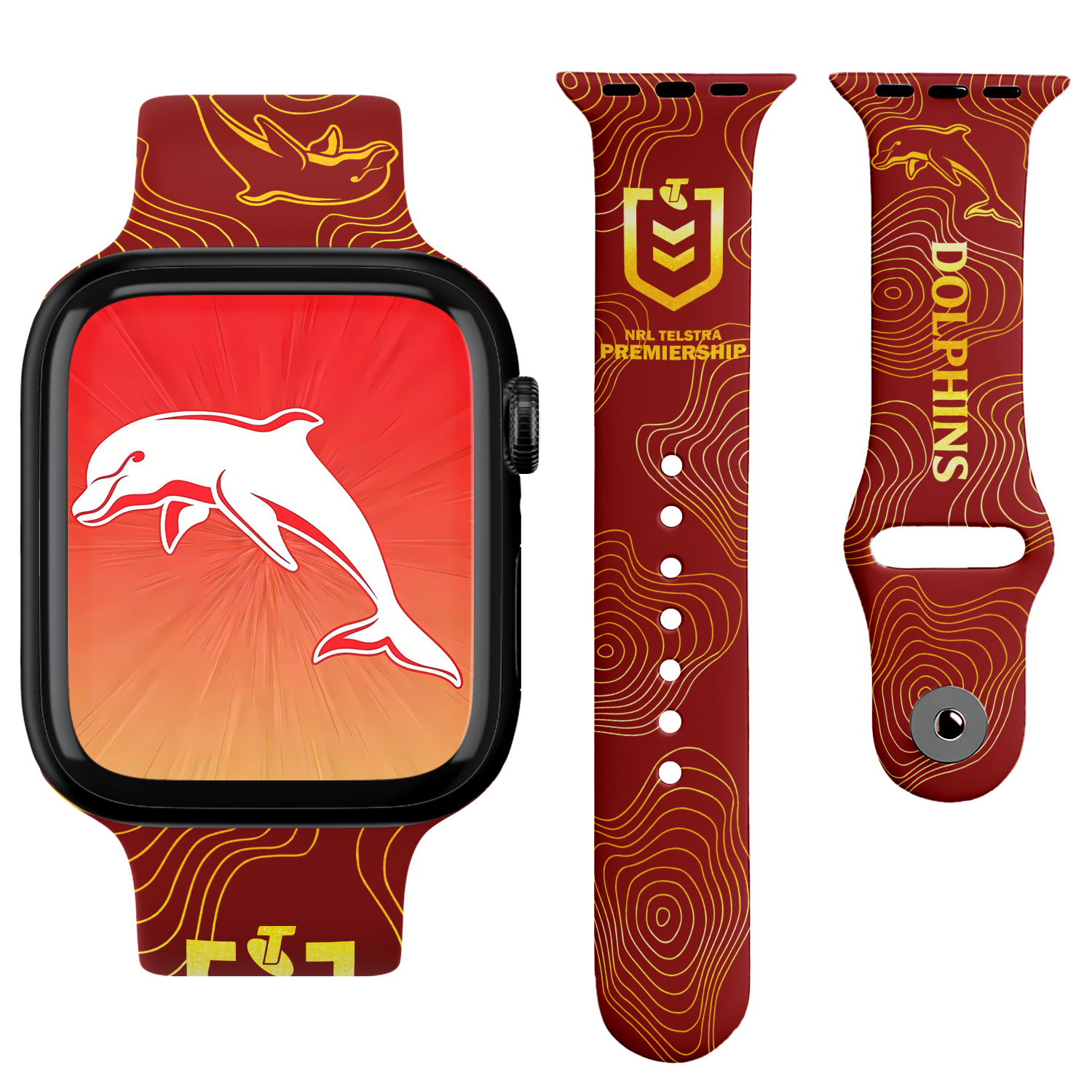 Auspiritmerch Dolphins Personalized Apple Watch Band Gifts For Fans