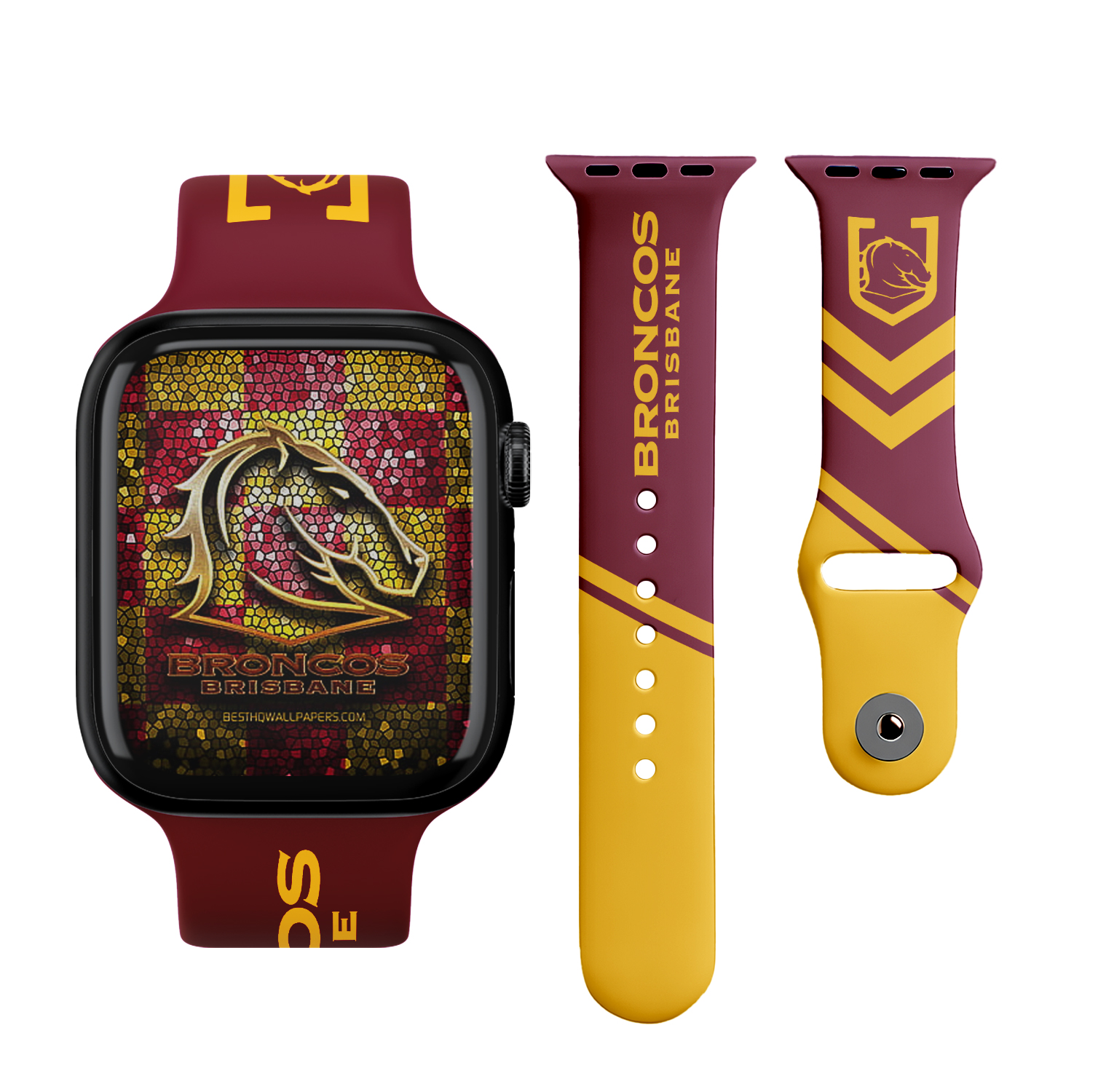 Auspiritmerch Brisbane Broncos Personalized Apple Watch Band Gifts For Fans