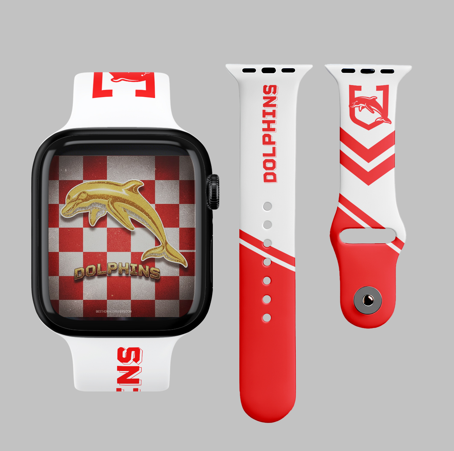 Auspiritmerch Dolphins Personalized Apple Watch Band Gifts For Fans