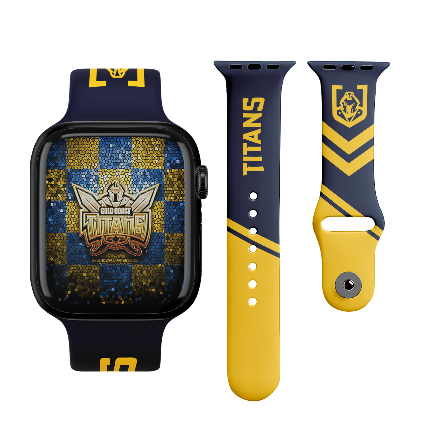 Auspiritmerch Gold Coast Titans Personalized Apple Watch Band Gifts For Fans