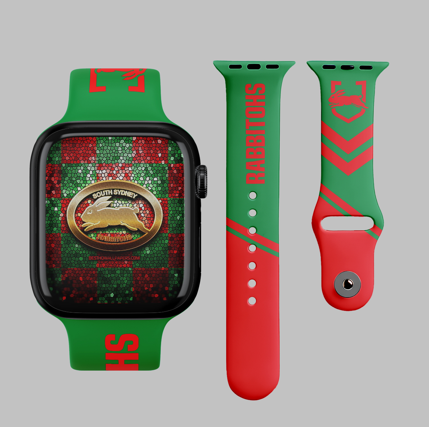 Auspiritmerch South Sydney Rabbitohs Personalized Apple Watch Band Gifts For Fans