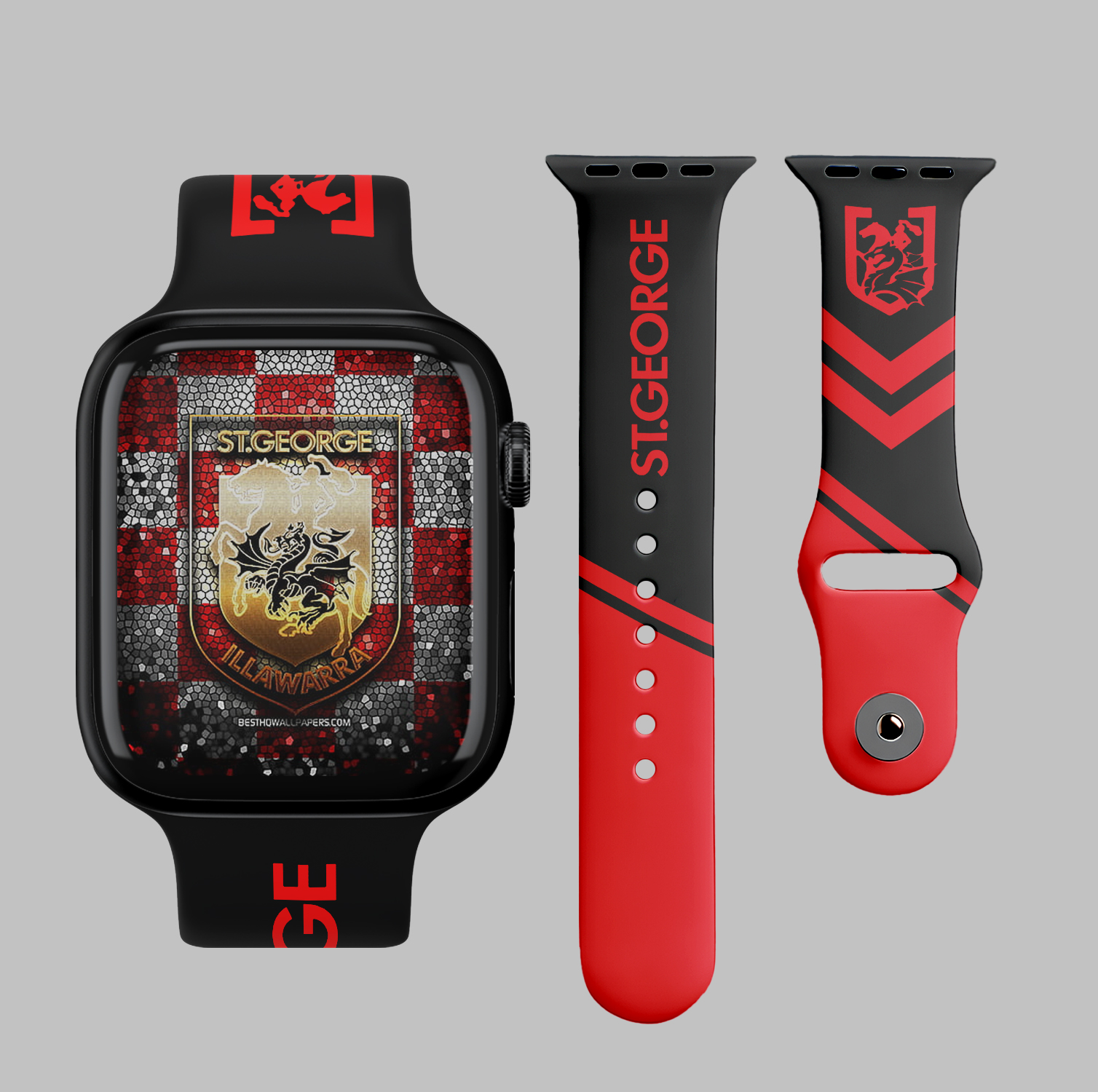 Auspiritmerch St. George Illawarra Dragons Personalized Apple Watch Band Gifts For Fans