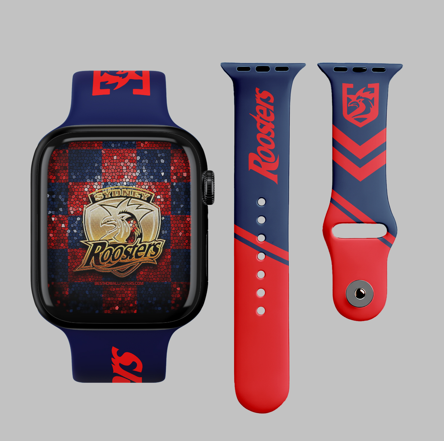 Auspiritmerch Sydney Roosters Personalized Apple Watch Band Gifts For Fans