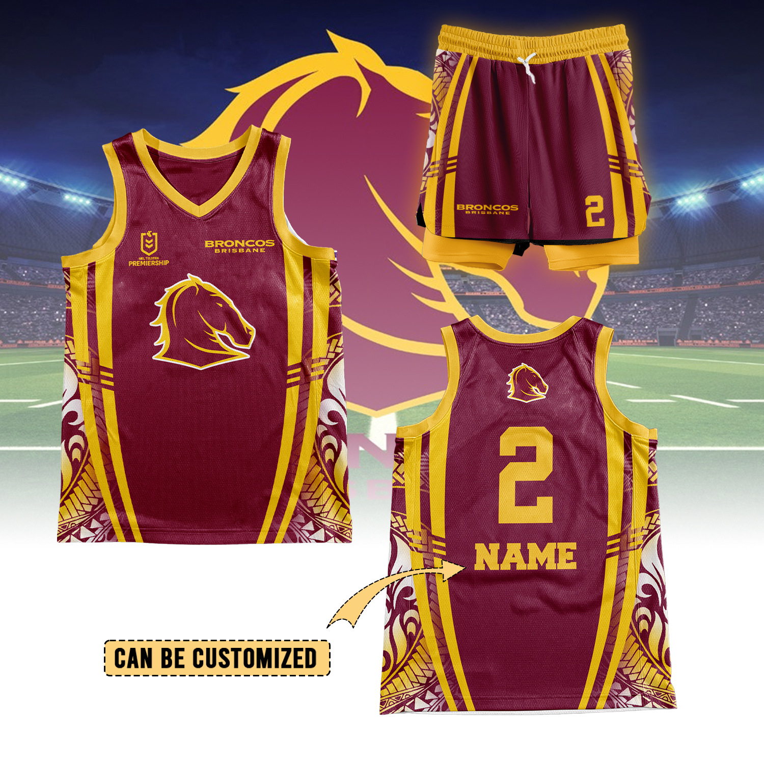 Auspiritmerch Brisbane Broncos Personalized Basketball Jersey Set Gifts For Fans