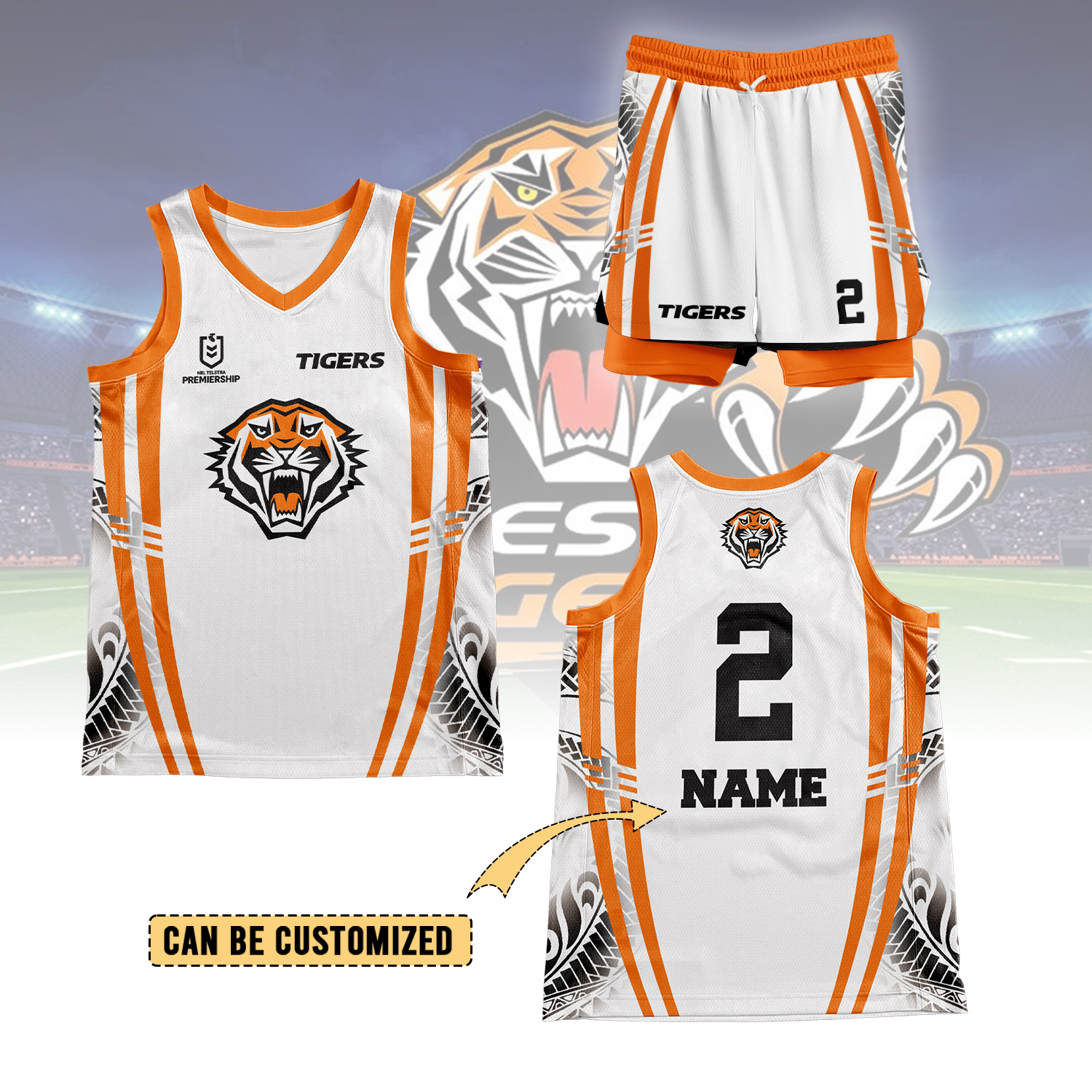 Auspiritmerch Wests Tigers Personalized Basketball Jersey Set Gifts For Fans